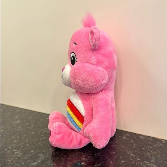 CARE BEAR CHEER BEAR, 10" PINK PLUSH, RAINBOW BELLY BADGE - Picture 3 of 6